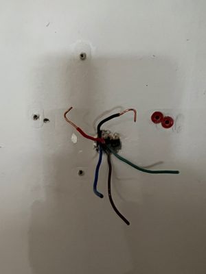 Only red and black were used for Carrier Thermostat.  The other Blue, Green and Brown wires were tucked inside the wall.